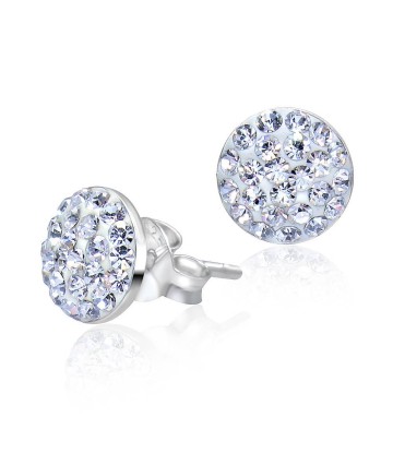 Rhodium Plated Silver Stud Earrings STS-2824-RP